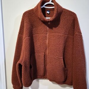 Old Navy Teddy Jacket - Warm Rust